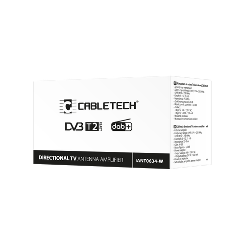 Wzmacniacz antenowy zasilacz DVB-T2 TV Cabletech na Arena.pl