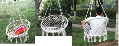 Huśtawka fotel bocianie gniazdo z oparciem ecru 80cm XL na Arena.pl