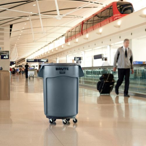 Pojemnik kubeł przemysłowy na odpady i do żywności BRUTE Round 121L - żółty na Arena.pl