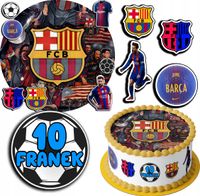 ZESTAW OPŁATEK NA TORT 20CM + 17 POSTACI - FC BARCELONA + IMIĘ 15CM 18CM