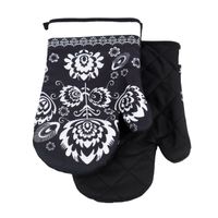 Rękawice kuchenne 18x27 z magnesem 2 szt. łowicki czarne