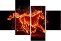 140CM 70 OBRAZ OGNISTY KOŃ ŚCIENNY
