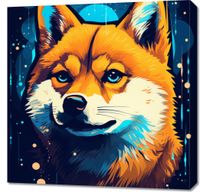 Obraz 70x70cm Lisek w Kosmosie