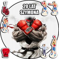 OPŁATEK NA TORT 30CM - BOKS BOKSERZY HOBBY + IMIĘ + GRATIS! 24CM 26CM