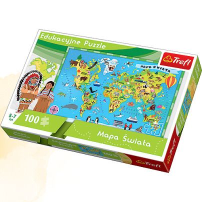 TREFL Edukacyjne Puzzle MAPA ŚWIATA 100 elementów na Arena.pl