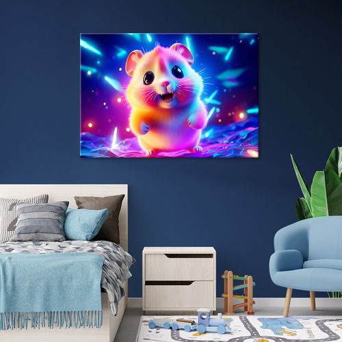 Emaga Obraz na płótnie, Uroczy chomik neon - 100x70 na Arena.pl