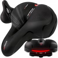 WYGODNE SIODEŁKO ROWEROWE MIĘKKIE SIODŁO SPORTOWE SZEROKIE Z ODBLASKIEM