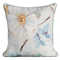 Poszewka dekoracyjna ALINE 60x60 miętowa niebieska kremowa duże kwiaty