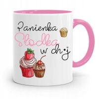 Kubek Różowy Dla Dziewczyny Słodka W Ch*J Z Nadrukiem Ze Zdjęciem