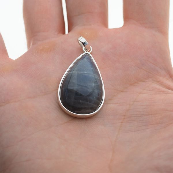 Zawieszka srebrna z labradorytem - łza zdjęcie 5