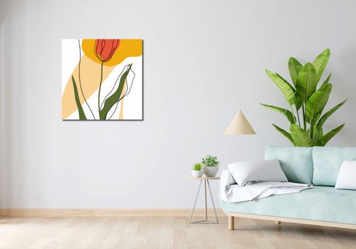 Obraz 70x70cm Przerysowany Tulipan na Arena.pl