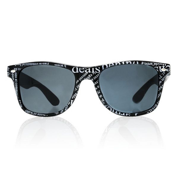 Okulary wayfarery NERDY kujonki - NEWSPAPER czarne zdjęcie 4