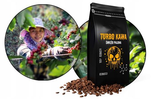 TURBO Kawa ziarnista Do ekspresu 1kg 100% Robusta ROBUSTO na Arena.pl