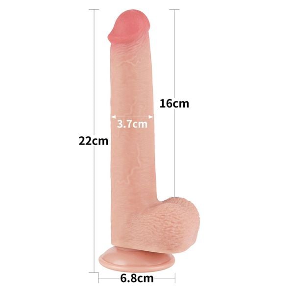 9'' Sliding Skin Dual Layer Dong Flesh zdjęcie 3