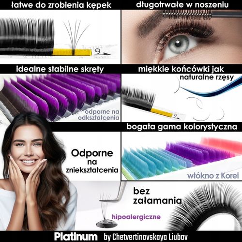 Rzęsy do przedłużania czarne PLATINUM 0,7 M 7-12 na Arena.pl