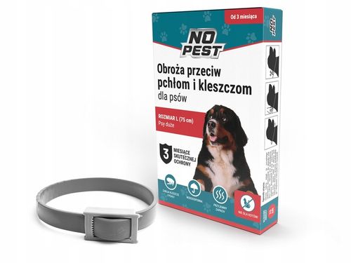 OBROŻA 75CM PRZECIW PCHŁOM KLESZCZOM PASOŻYTOM ROBAKOM DLA PSÓW NO PEST na Arena.pl