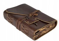 NOTATNIK DZIENNIK NOTES SKÓRZANY RETRO VINTAGE BAWEŁNIANE KARTKI 18x13cm