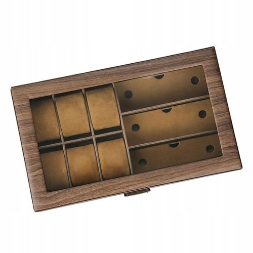 Pudełko na zegarek w stylu vintage Drewniane pudełko z organizerem ze na Arena.pl