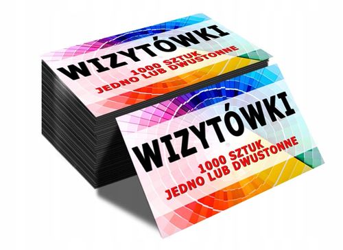 WIZYTÓWKI 1000 szt JEDNO / DWUSTRONNE JAKOŚĆ 400g! SZTYWNE! KREATOR ONLINE na Arena.pl