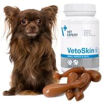 Suplement na sierść VET EXPERT VetoSkin SMALL BREED&CATS małe rasy 60 kaps