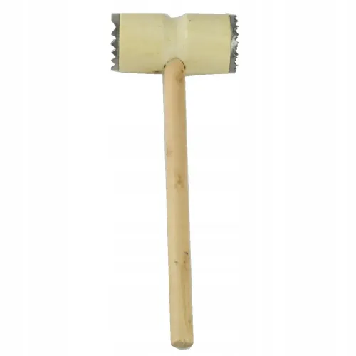 TŁUCZEK DO MIĘSA DREWNIANY DWUSTRONNY SOLIDNY MŁOTEK OKUTY KOTLETY na Arena.pl