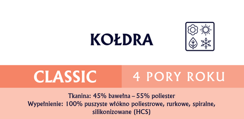 Kołdra całoroczna 4 Pory Roku CLASSIC 200x220cm Kremowa | Senna Home na Arena.pl