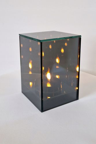 Lustrzany Lampion Znicz z efektem 3D LED Sześcian Świecznik na Arena.pl