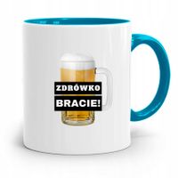 Kubek Błękitny Prezent Dla Brata Zdrówko Bracie Z Nadrukiem Ze Zdjęciem