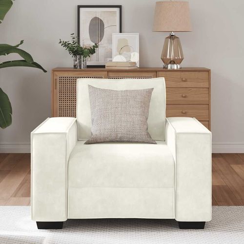 Sofa Fotel Kremowy 59 cm Aksamit na Arena.pl