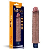 9.5 real softee rechargeable silicone vibrating dildo