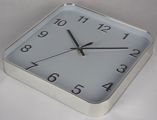 ZEGAR ŚCIENNY 29 cm  BIAŁY SREBRNY (T48) na Arena.pl