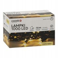 Lampki Choinkowe Lampki na Choinkę Światełka 1000LED Ciepły Biały 50M IP44