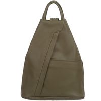 VERA PELLE plecak damski skórzany licowy trójkątny V520 oliwkowy