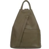 VERA PELLE plecak damski skórzany licowy trójkątny V520 oliwkowy