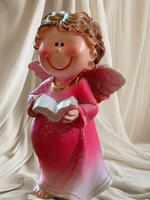 Anioł 11 Cm Aniołek Figura Różowy