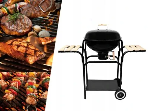 Grill WĘGLOWY na brykiet Ogrodowy zamykany POKRYWA POPIELNIK Gruba na Arena.pl