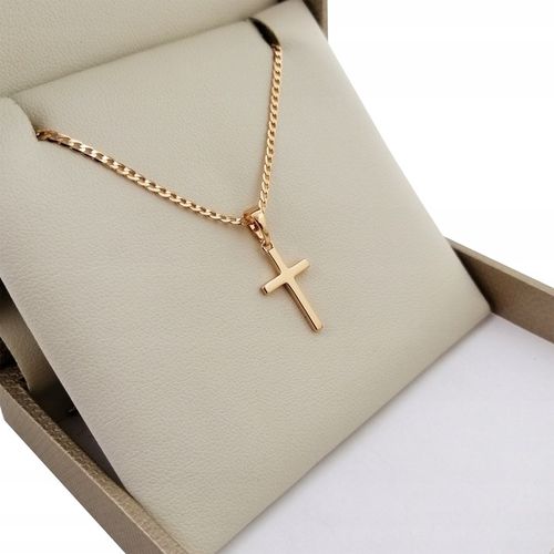 ZŁOTY ŁAŃCUSZEK+KRZYŻYK PREZENT NA CHRZEST KOMUNIĘ DLA CHŁOPCA DZIEWCZYNKI na Arena.pl