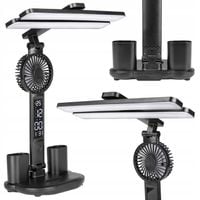 LAMPKA NA BIURKO BIURKOWA NOCNA LED z wiatrakiem zegarem szkolna