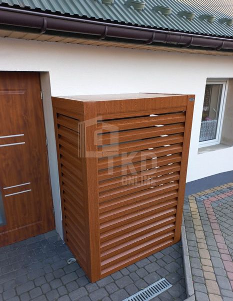 Osłona pompy ciepła 100x60x190 cm ciemny orzech TKD194 zdjęcie 5