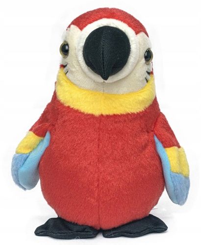 PAPUGA CZEROWNA GADAJĄCA POWTARZAJĄCA MUZYKUJĄCA PLUSZOWA MASKOTKA ROZMAWIA na Arena.pl