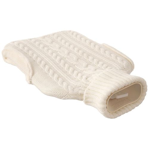 Duży Termofor w Pokrowcu Sweterku Ogrzewacz Gumowy na Wodę Beżowy Sweter na Arena.pl