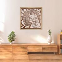 OBRAZ AŻUROWY 50x50 CM RAMA DĘBOWA