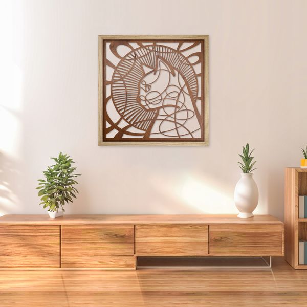 OBRAZ AŻUROWY 50x50 CM RAMA DĘBOWA zdjęcie 1