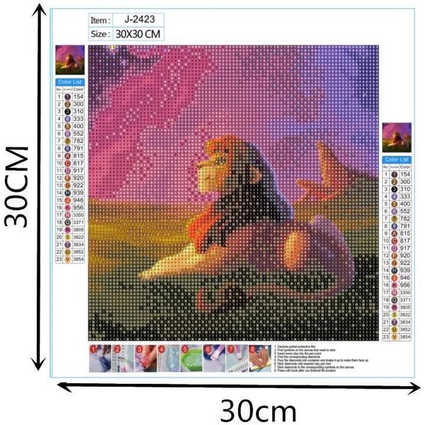 Haft Diamentowy 5D DIY Król Lew Simba zdjęcie 2