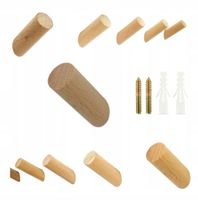 Wieszak do Przedpokoju na Czapki z daszkiem Drewniane Kołek 6 cm Surowy Buk