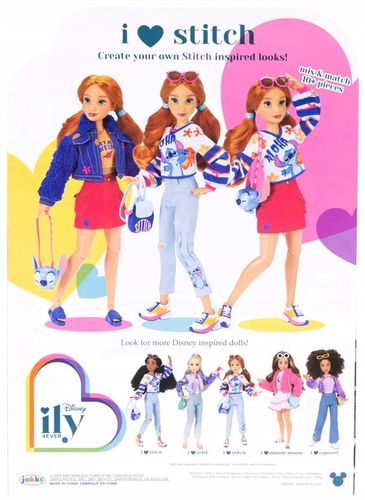 DISNEY ILY 4EVER MODNA LALKA 30 CM Z MOTYWEM STITCH + AKCESORIA 10+ ELEM na Arena.pl