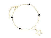 POZŁACAN SREBRNA BRANSOLETA GWIAZD CZARNE CYRKONIE