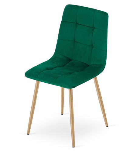 Krzesło KARA - ciemna zieleń aksamit / nogi kolor drewna x 1 na Arena.pl