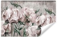 Fototapeta Do Jadalni PEONIE Kwiaty Beton Abstrakcja Rośliny 368cm x 254cm