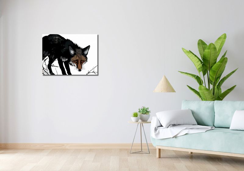 Obraz 70x50cm Nieufny Lis zdjęcie 2